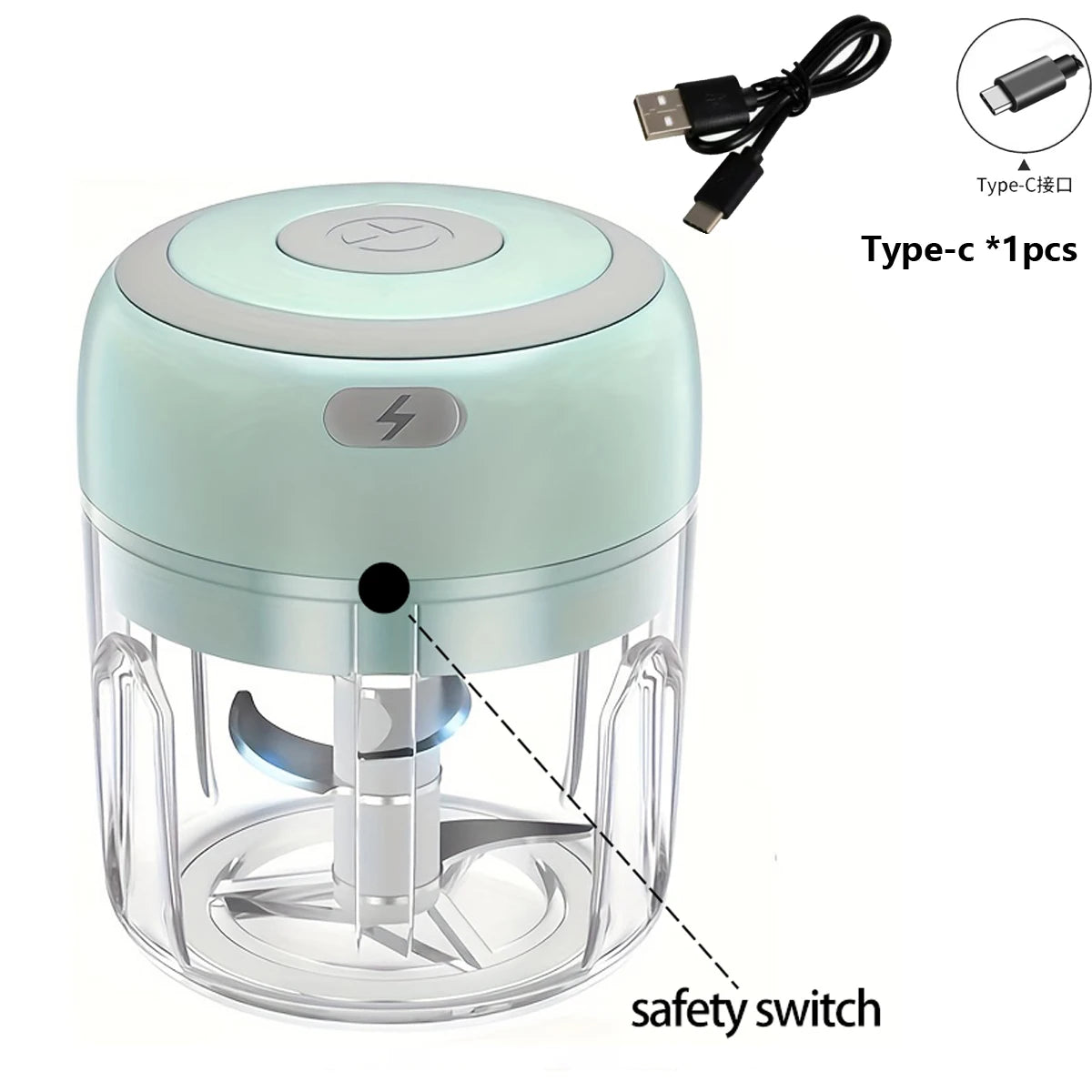 100ml/250ml Electric Mini Garlic Press Chopper - Rechargeable USB Masher with Powerful Lithium Battery, Easy Meat Grinder Get Cuisine Shop