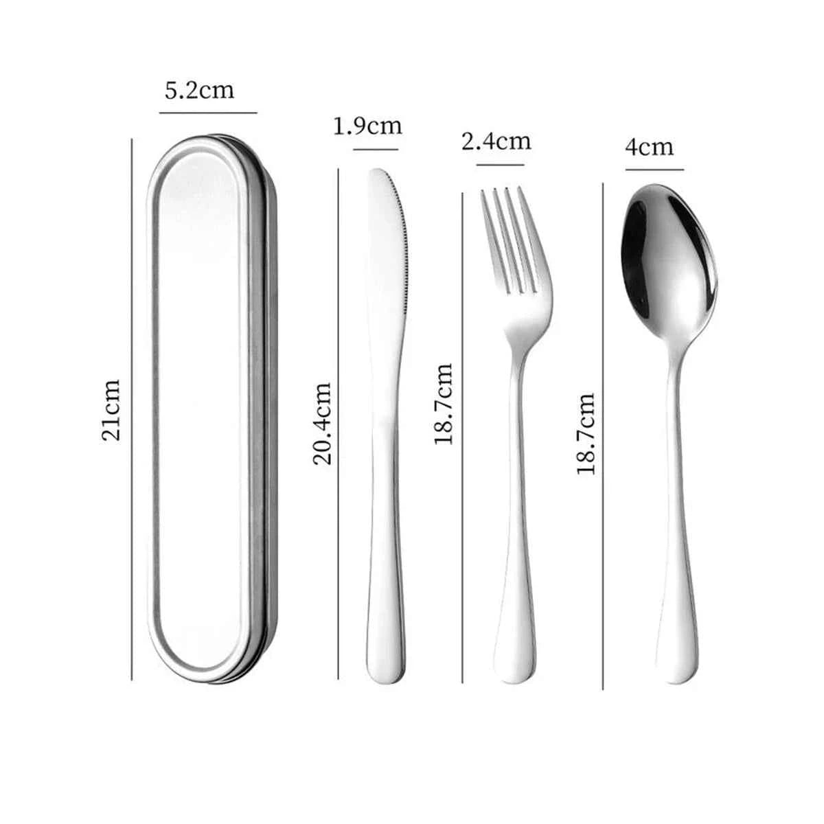 Couverts Portables Inox 304 - Fourchette Cuillère Baguettes