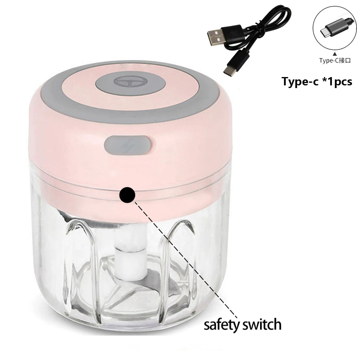 100ml/250ml Electric Mini Garlic Press Chopper - Rechargeable USB Masher with Powerful Lithium Battery, Easy Meat Grinder Get Cuisine Shop