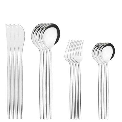 Ménagère 16 Couverts Inox Vert Menthe - Fourchettes Couteaux Cuillères