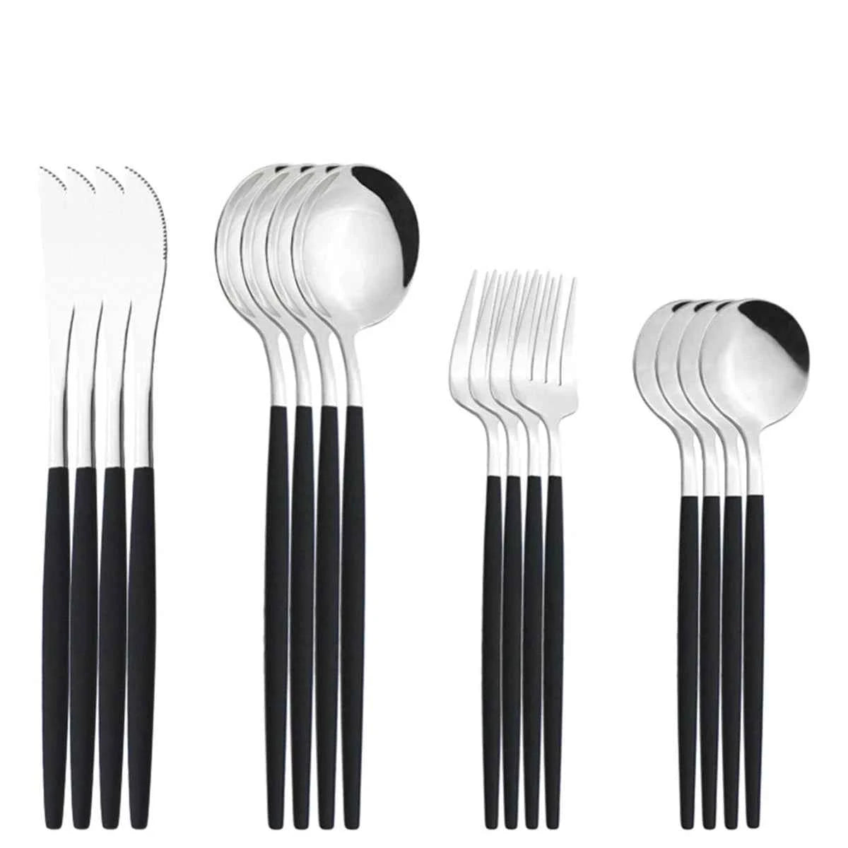 Ménagère 16 Couverts Inox Vert Menthe - Fourchettes Couteaux Cuillères