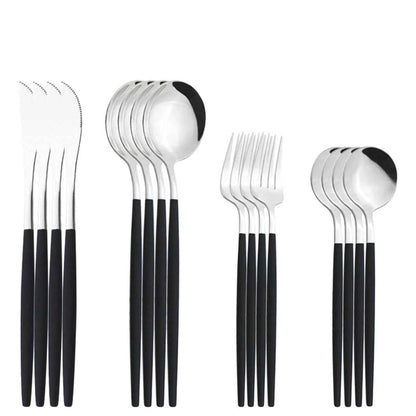 Ménagère 16 Couverts Inox Vert Menthe - Fourchettes Couteaux Cuillères