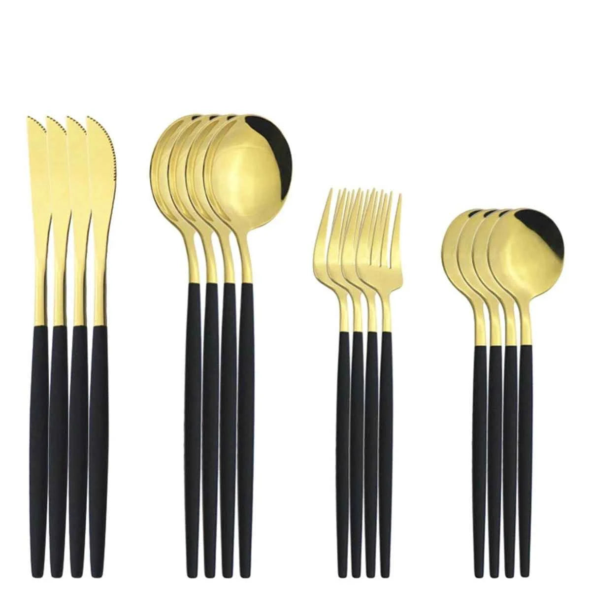 Ménagère 16 Couverts Inox Vert Menthe - Fourchettes Couteaux Cuillères