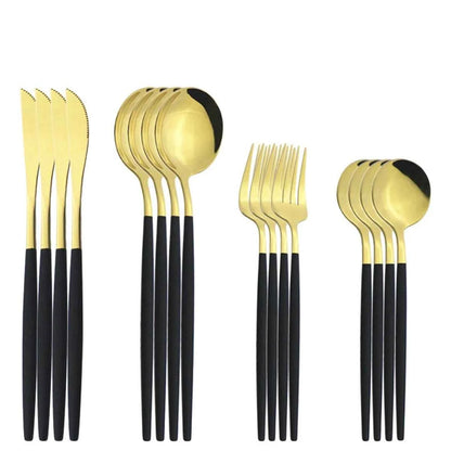 Ménagère 16 Couverts Inox Vert Menthe - Fourchettes Couteaux Cuillères