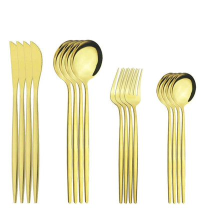 Ménagère 16 Couverts Inox Vert Menthe - Fourchettes Couteaux Cuillères