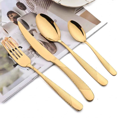 Ménagère 24 Couverts Inox - Fourchettes Couteaux Cuillères Service