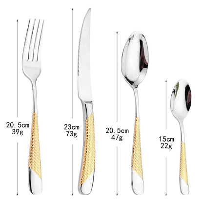 Ménagère 24 Couverts Inox - Fourchettes Couteaux Cuillères Service