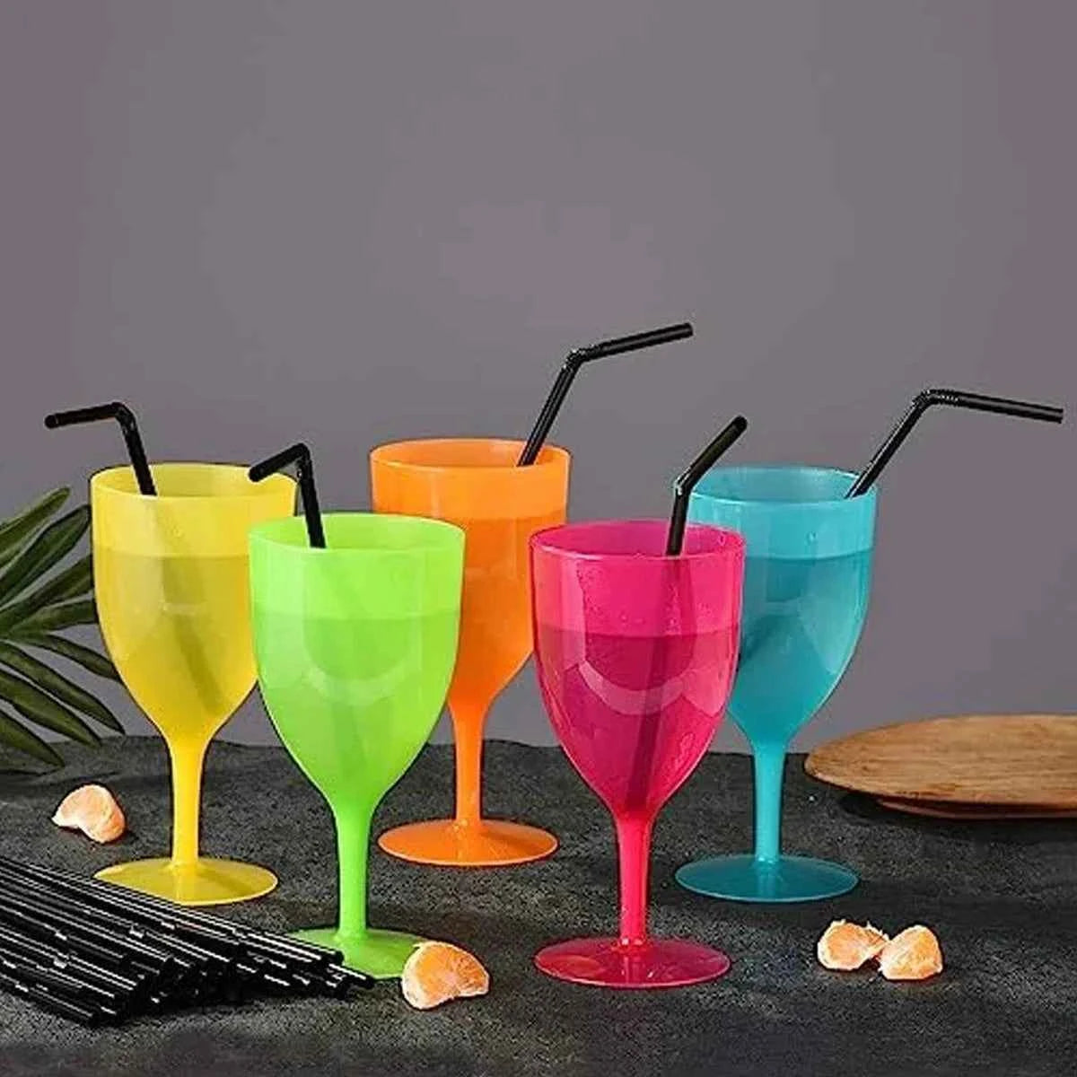 Pailles en plastique multicolores - Thé et boissons festives