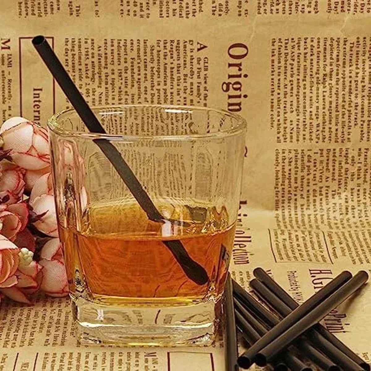 Pailles en plastique multicolores - Thé et boissons festives