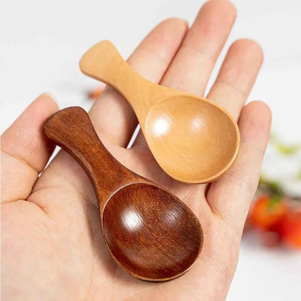 Set 5 Mini Cuillères Bois - Épices Thé Sucre Poudre Cuisine