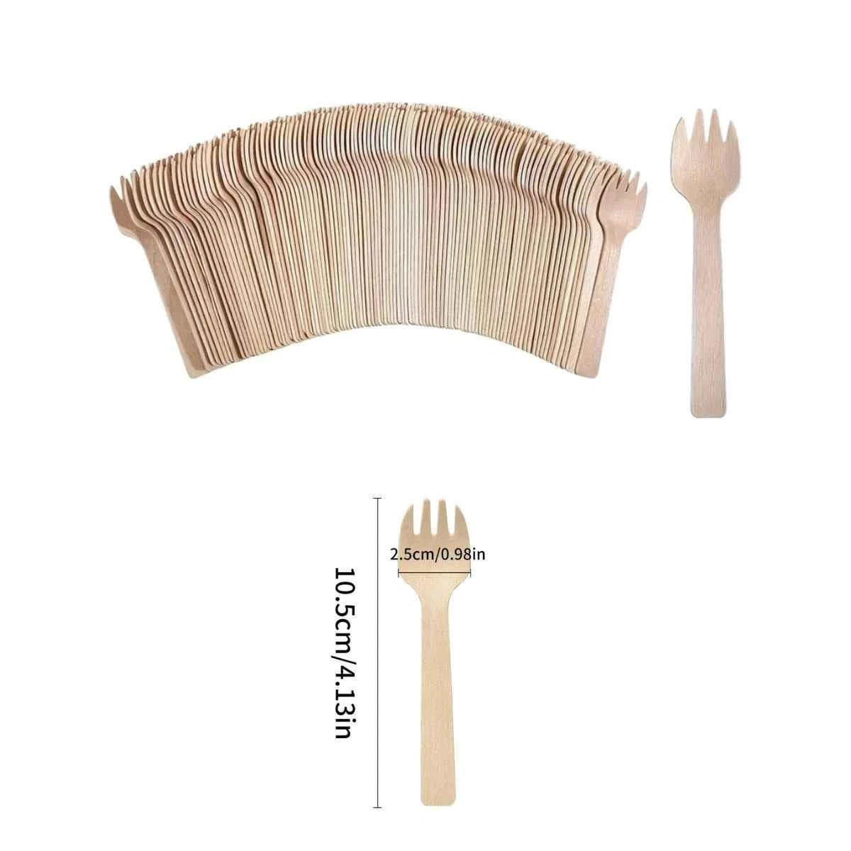 Cuillères en Bois Jetables | Mini Dessert 100-200pcs