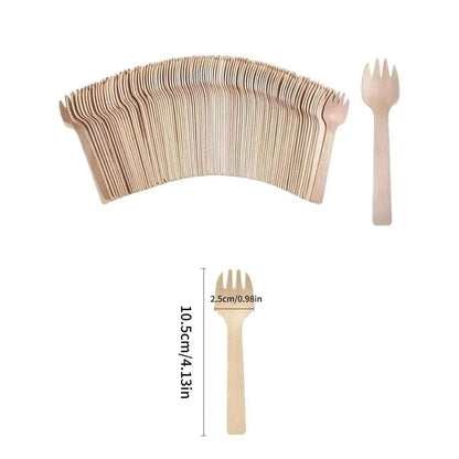 Cuillères en Bois Jetables | Mini Dessert 100-200pcs