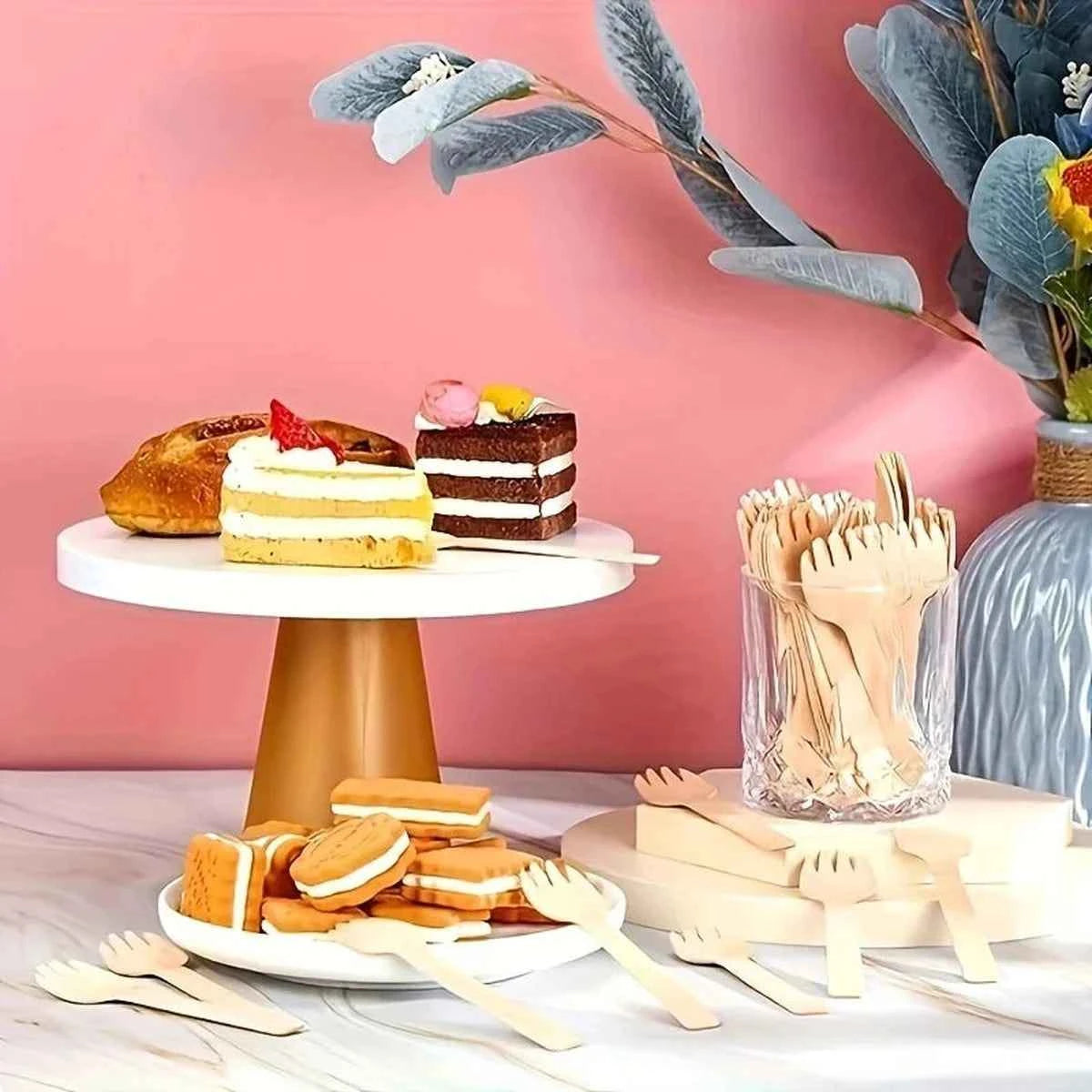 Cuillères en Bois Jetables | Mini Dessert 100-200pcs