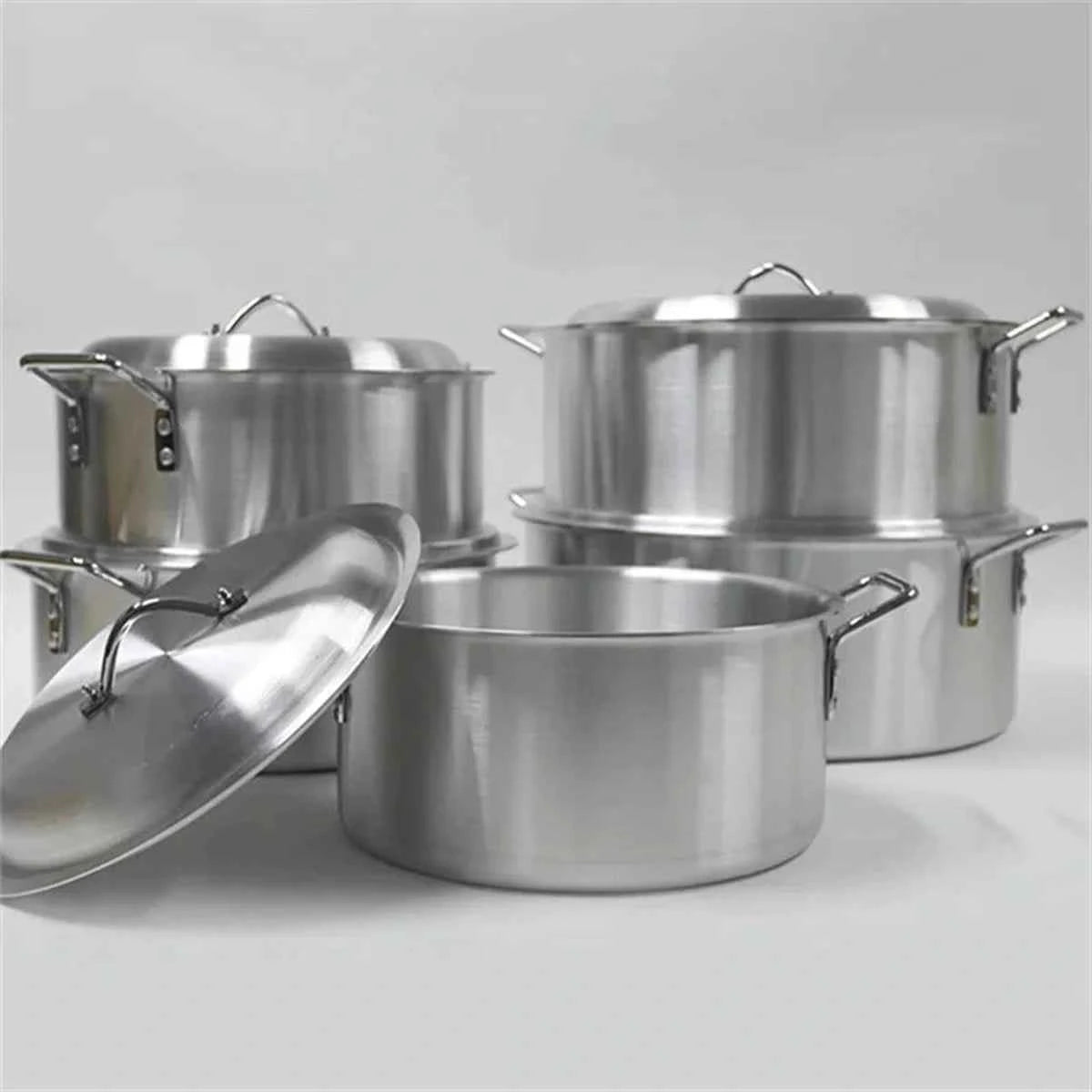Ensemble Casseroles Aluminium Épais 5 Pièces | Multifonction Antiadhésif - Get Cuisine Shop