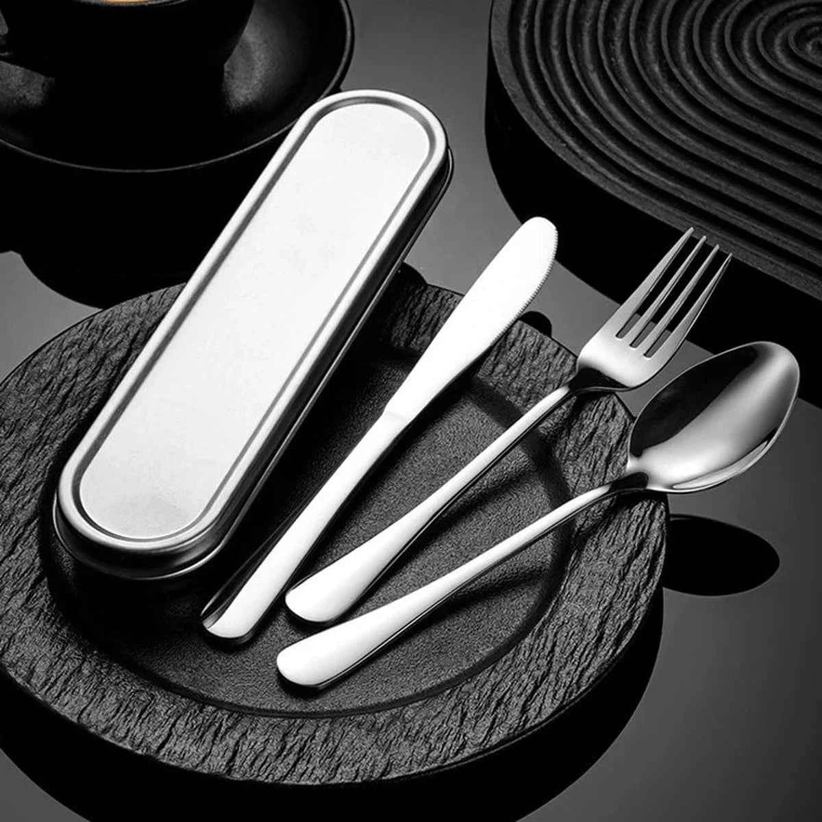 Couverts Portables Inox 304 - Fourchette Cuillère Baguettes